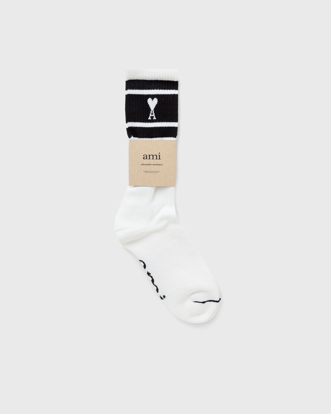 AMI Paris AMI DE COEUR STRIPED SOCKS Black | BSTN Store