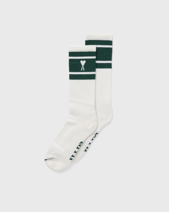 AMI Paris AMI DE COEUR STRIPED SOCKS Green/White | BSTN Store