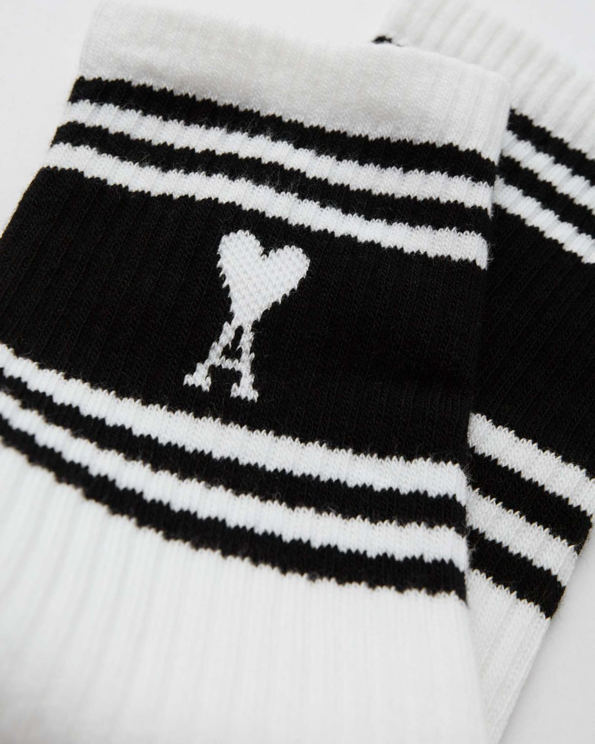 AMI Paris AMI DE COEUR STRIPED SOCKS Black | BSTN Store