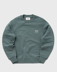 AMI｜CREWNECKS (USW024 747 0951) AMI PARIS - Crew-neck wool sweater blue - The Corner