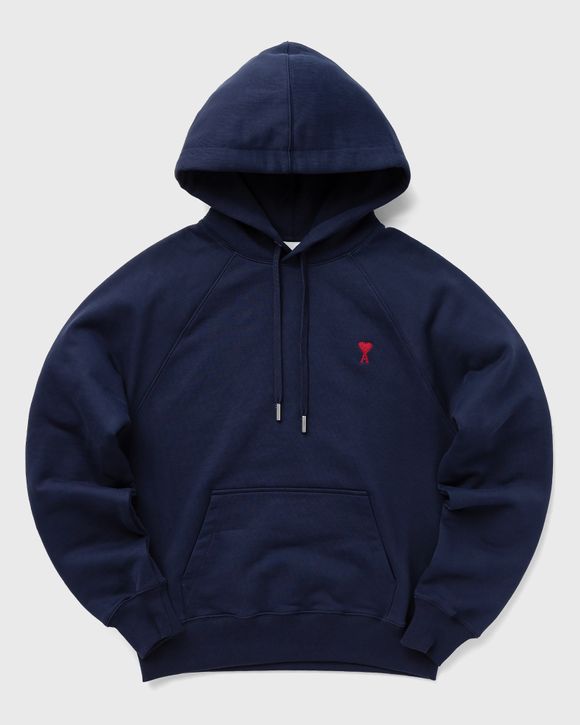 AMI Paris RED AMI DE COEUR HOODIE Blue - NIGHT BLUE