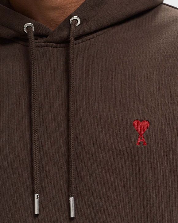 AMI Paris HOODIE AMI DE COEUR ROUGE Brown | BSTN Store