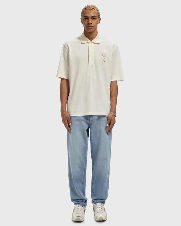 BOXY FIT POLO WITH AMI DE COEUR KNITTED PATCH