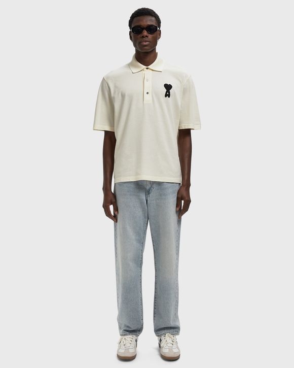 BOXY FIT POLO WITH AMI DE COEUR KNITTED PATCH