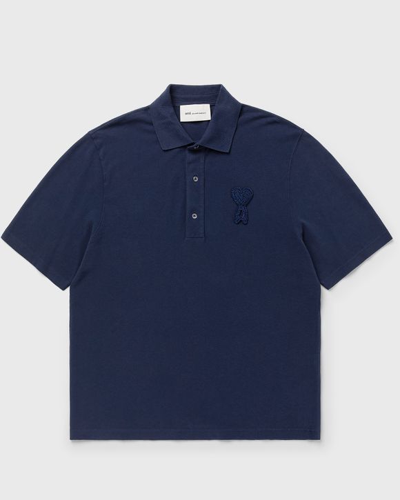 BOXY FIT POLO WITH AMI DE COEUR KNITTED PATCH