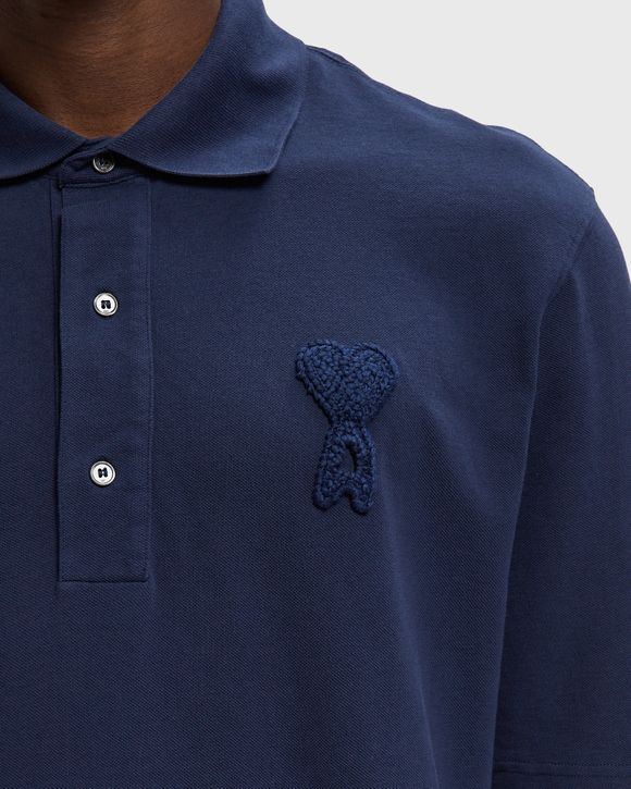 BOXY FIT POLO WITH AMI DE COEUR KNITTED PATCH