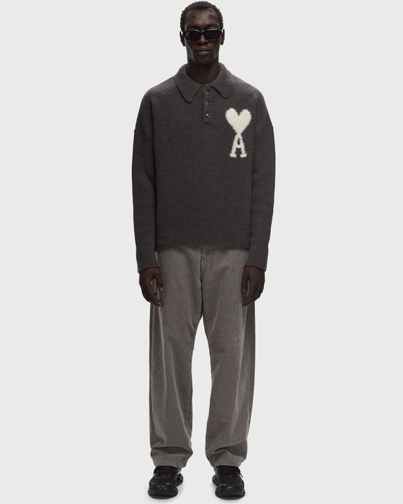 ★韓国の人気★【AMI PARIS】★de Coeur Wool Pol.o Off White★ ASH/OFFWHITE Off-White Ami de Coeur Polo | AMI PARIS