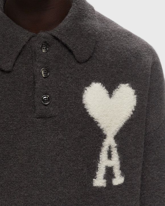 AMI Paris OFF-WHITE AMI DE COEUR POLO Grey | BSTN Store