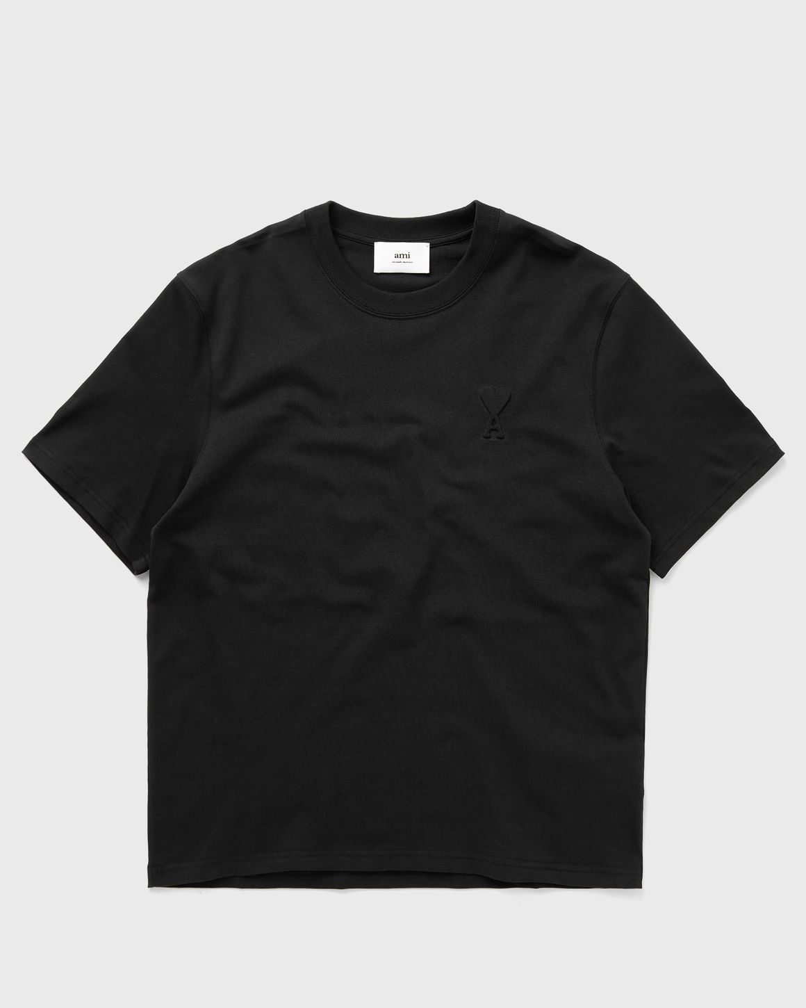 AMI PARIS Black shirt acetate (FSH020AC0014 SS25 001) blend Tシャツ・カットソー