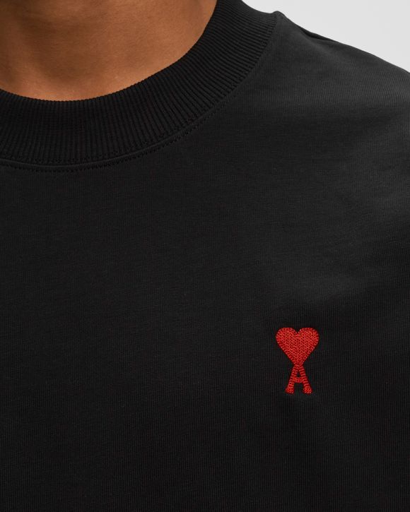 大人気!!! ★ AMI de Coeur Long Sleeves T-Shirt Black ★ Ami Paris Ami De Coeur Long Sleeved T-shirt Black Men's