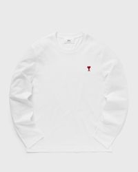 AMI Paris LONG SLEEVES AMI DE COEUR TEE White | BSTN Store