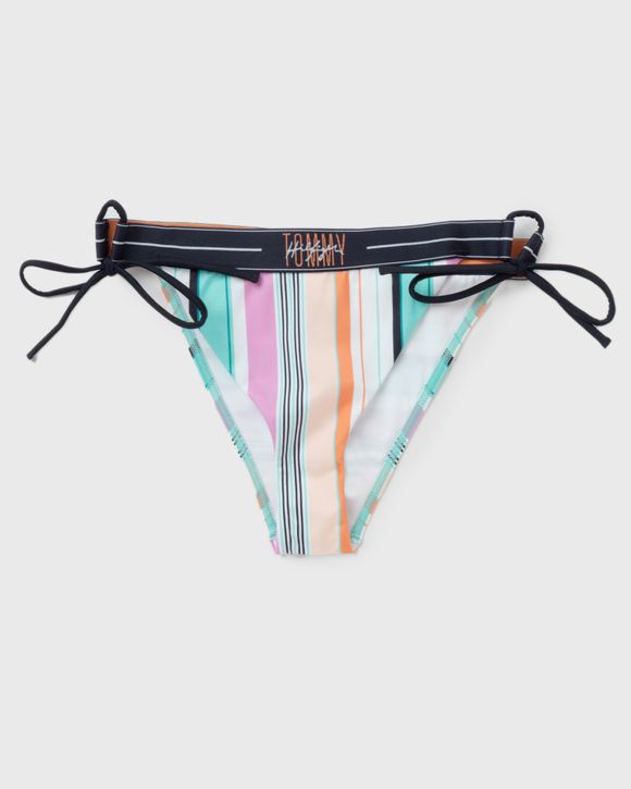 Tommy Hilfiger cheeky string tie side bikini bottoms in multi