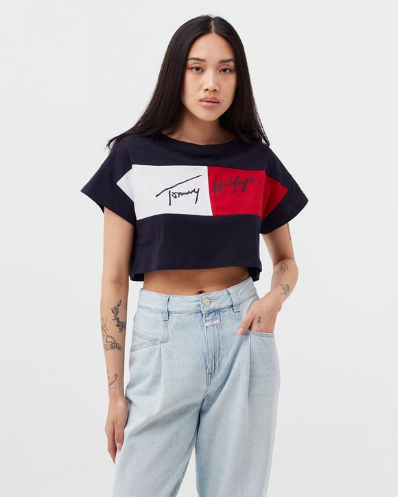 Tommy cropped store t shirt