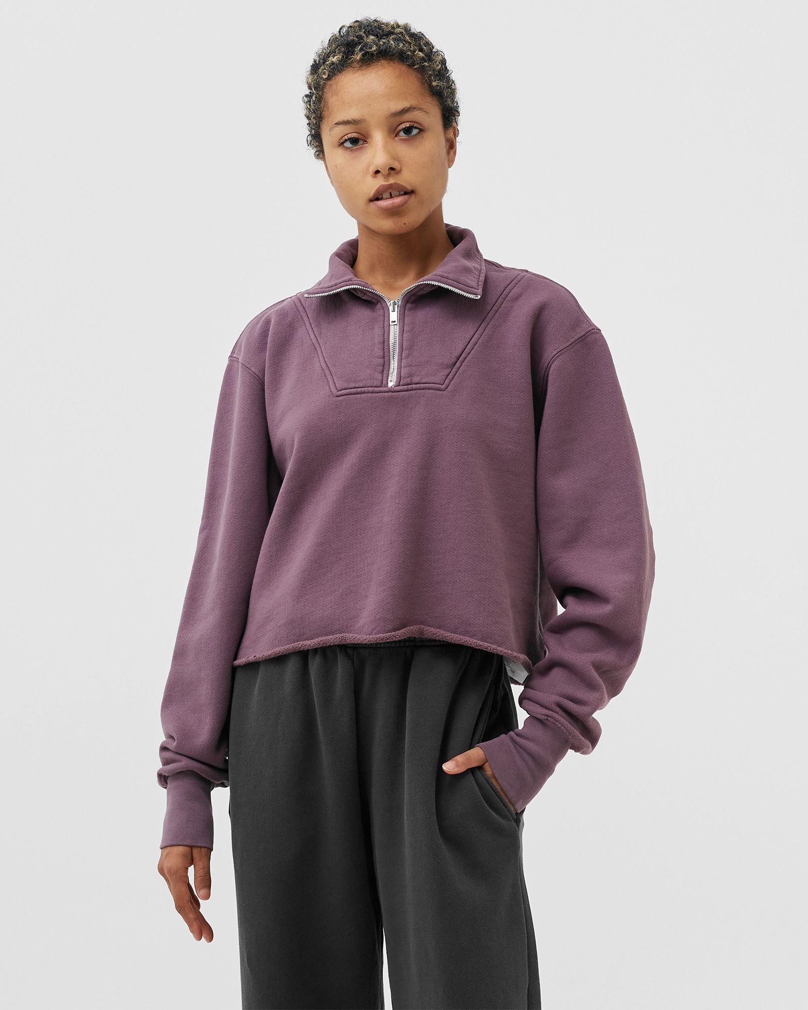 Crop Half Zip Pullover