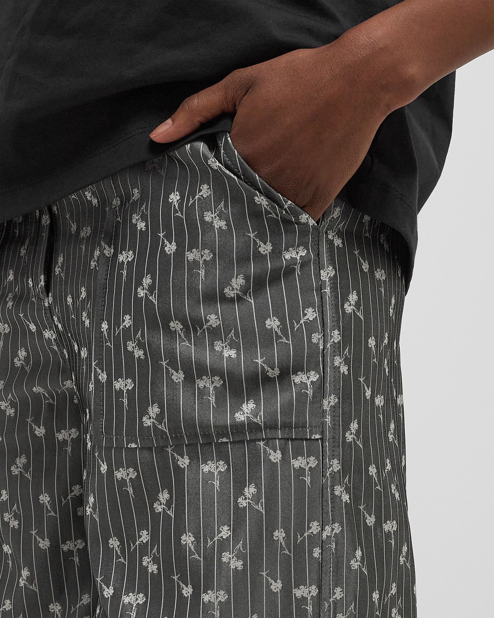 Acetate Jacquard Cargo Pants