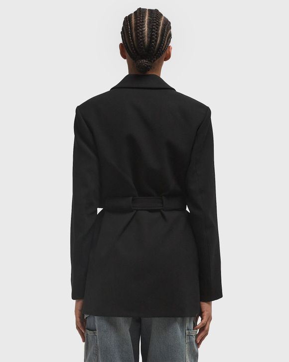 アウターその他 GANNI Woman Blazer Black W0241 099 Black Black Bonded Crepe Blazer | GANNI US