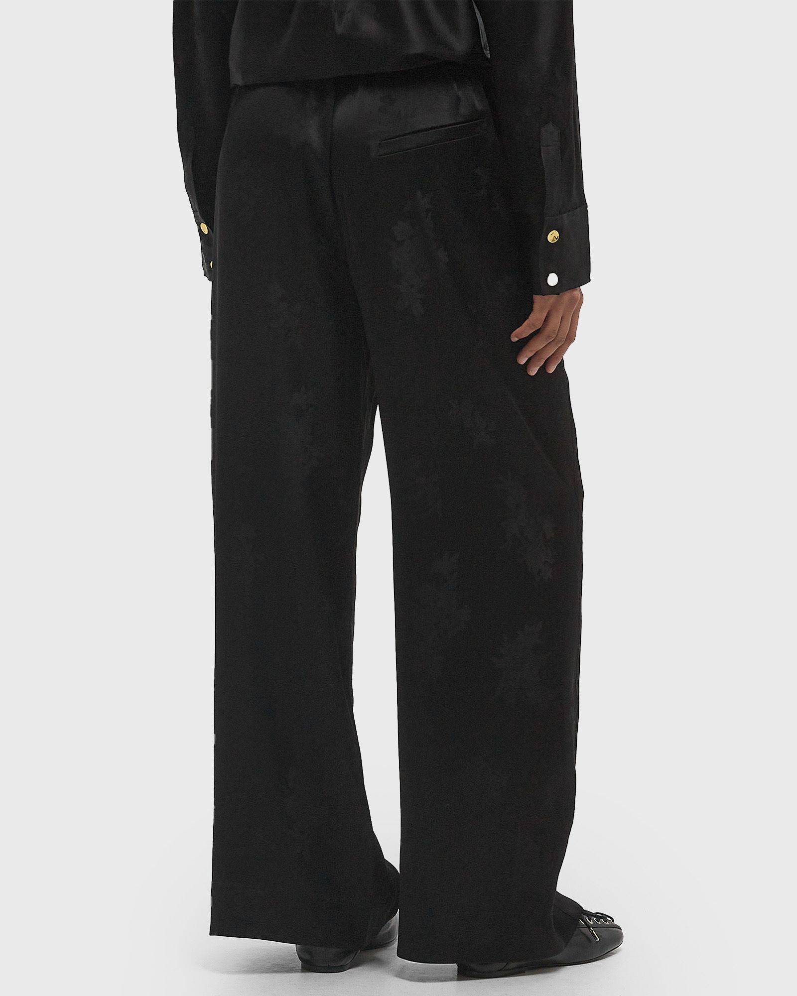 Fluid Satin Jacquard Elasticated Pants