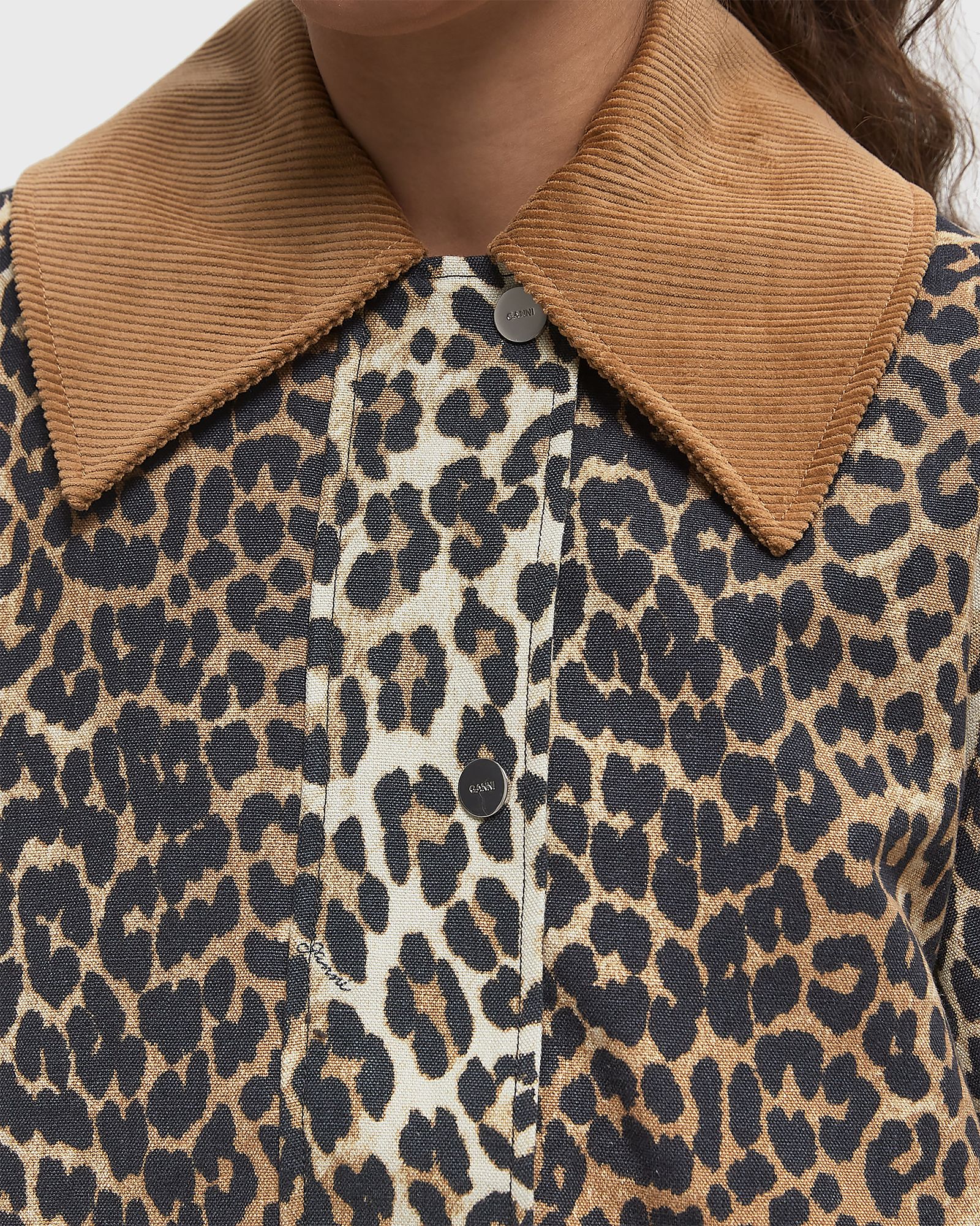 Printed Canvas Midi Jacket