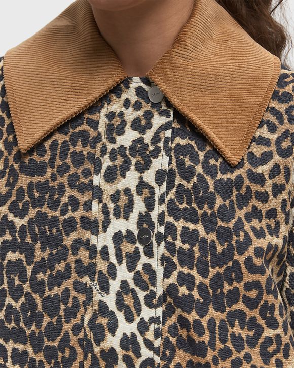 Printed Canvas Midi Jacket