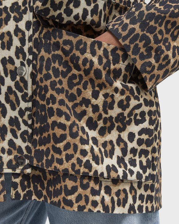 Ganni Printed Canvas Midi Jacket Beige | BSTN Store
