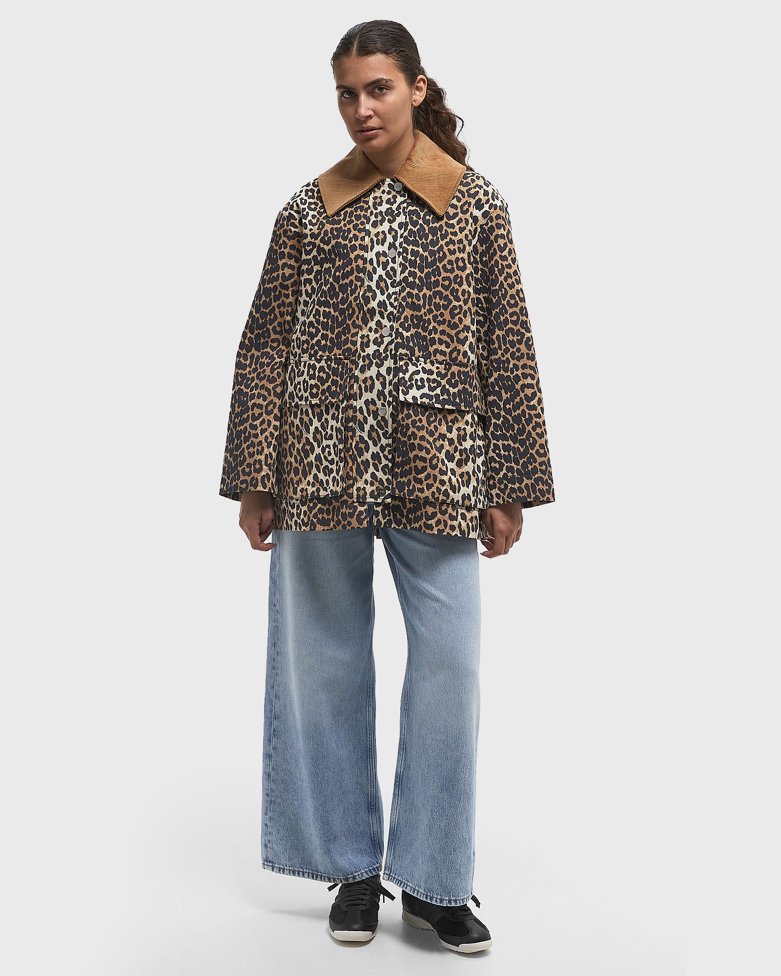 Printed Canvas Midi Jacket