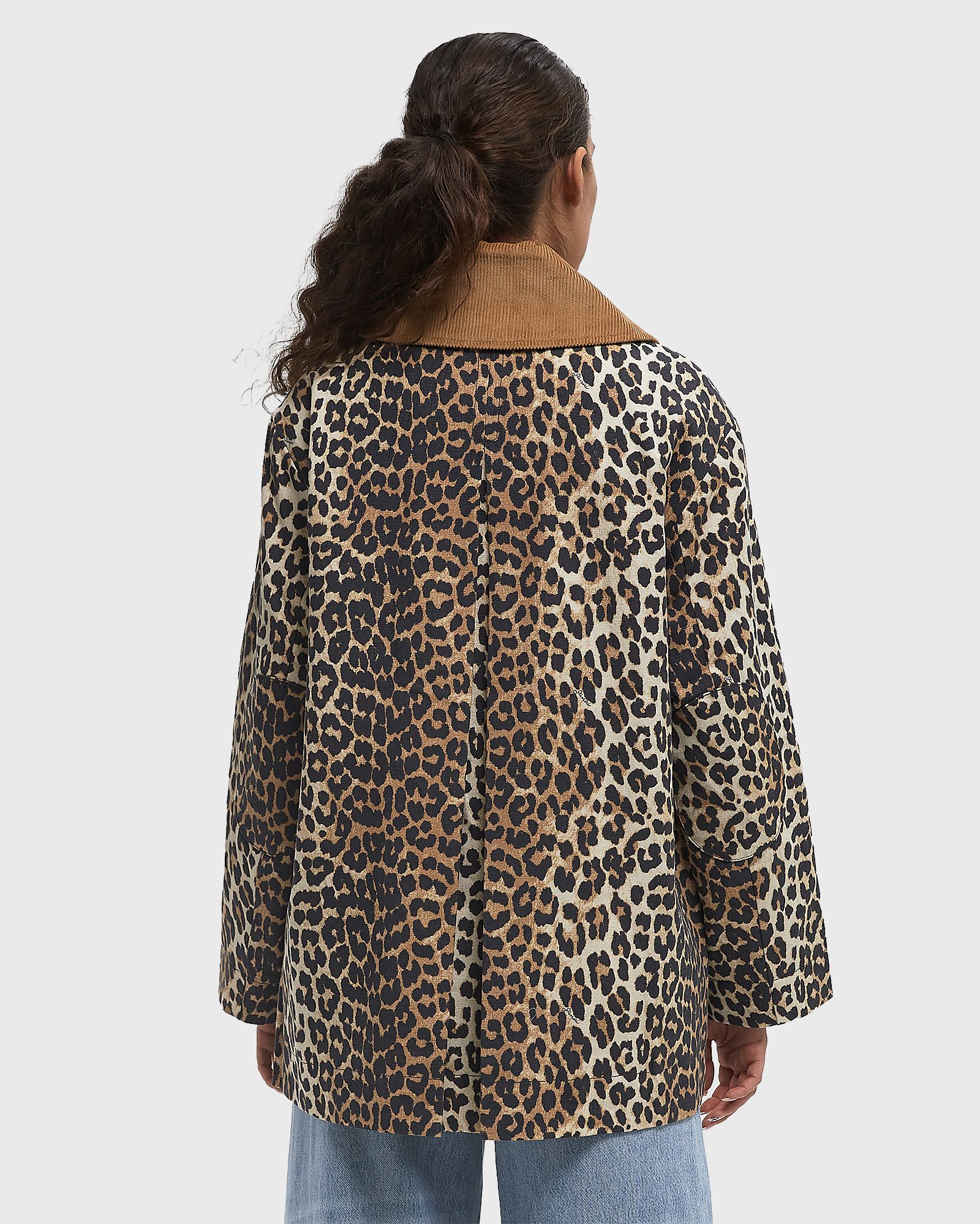 Printed Canvas Midi Jacket