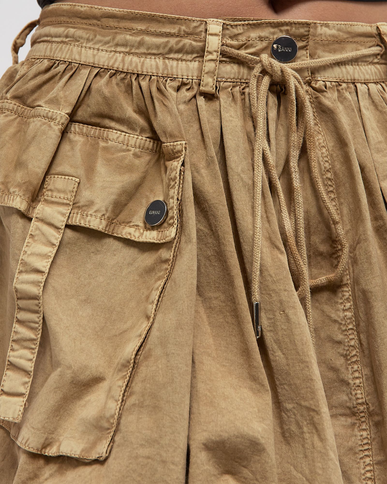 Washed Stretch Cotton Mini Bubble Skirt