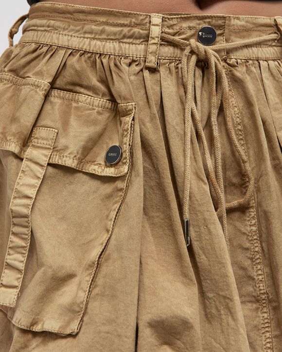 スカート GANNI Washed Stretch Cotton Mini Bubble Skirt Ganni Washed Stretch Cotton Mini Bubble Skirt Brown | BSTN Store