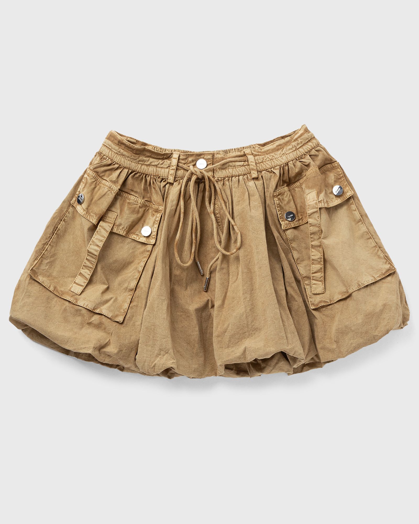 Washed Stretch Cotton Mini Bubble Skirt