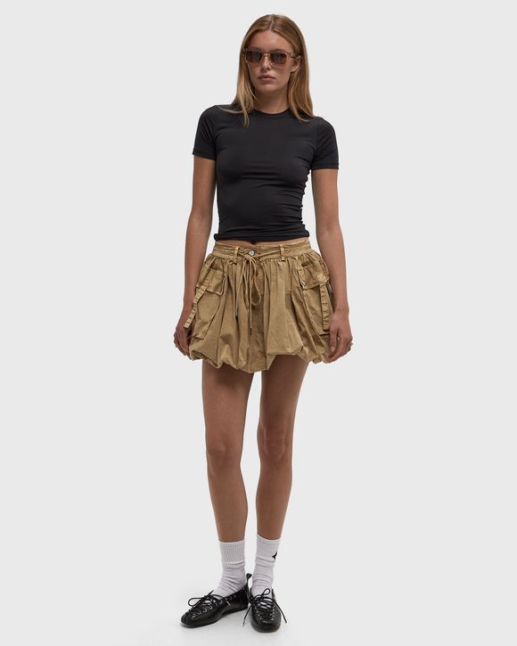 スカート GANNI Washed Stretch Cotton Mini Bubble Skirt Ganni Washed Stretch Cotton Mini Bubble Skirt Brown | BSTN Store