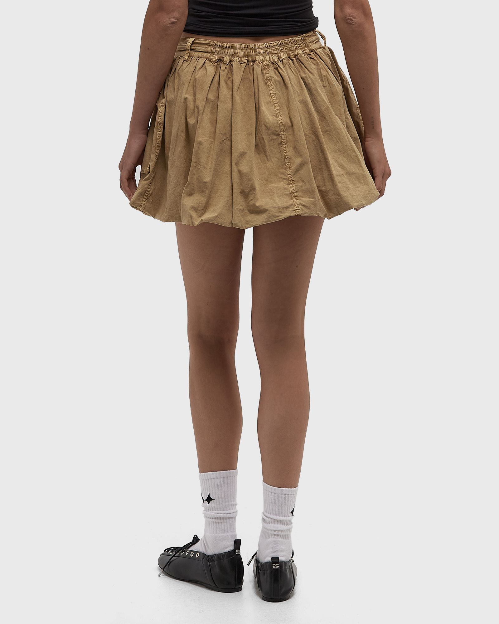 Washed Stretch Cotton Mini Bubble Skirt