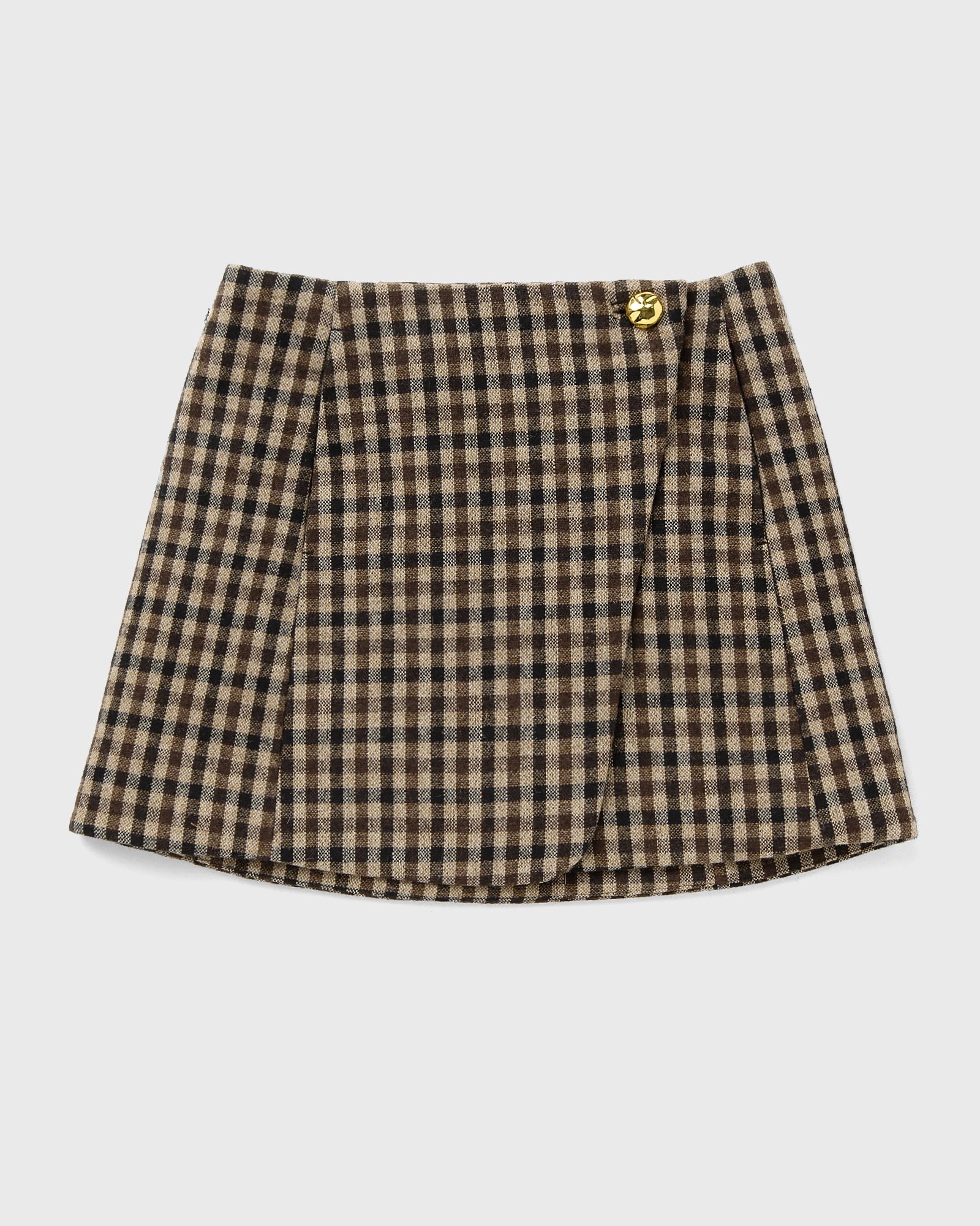 Check Wool Mix Skirt