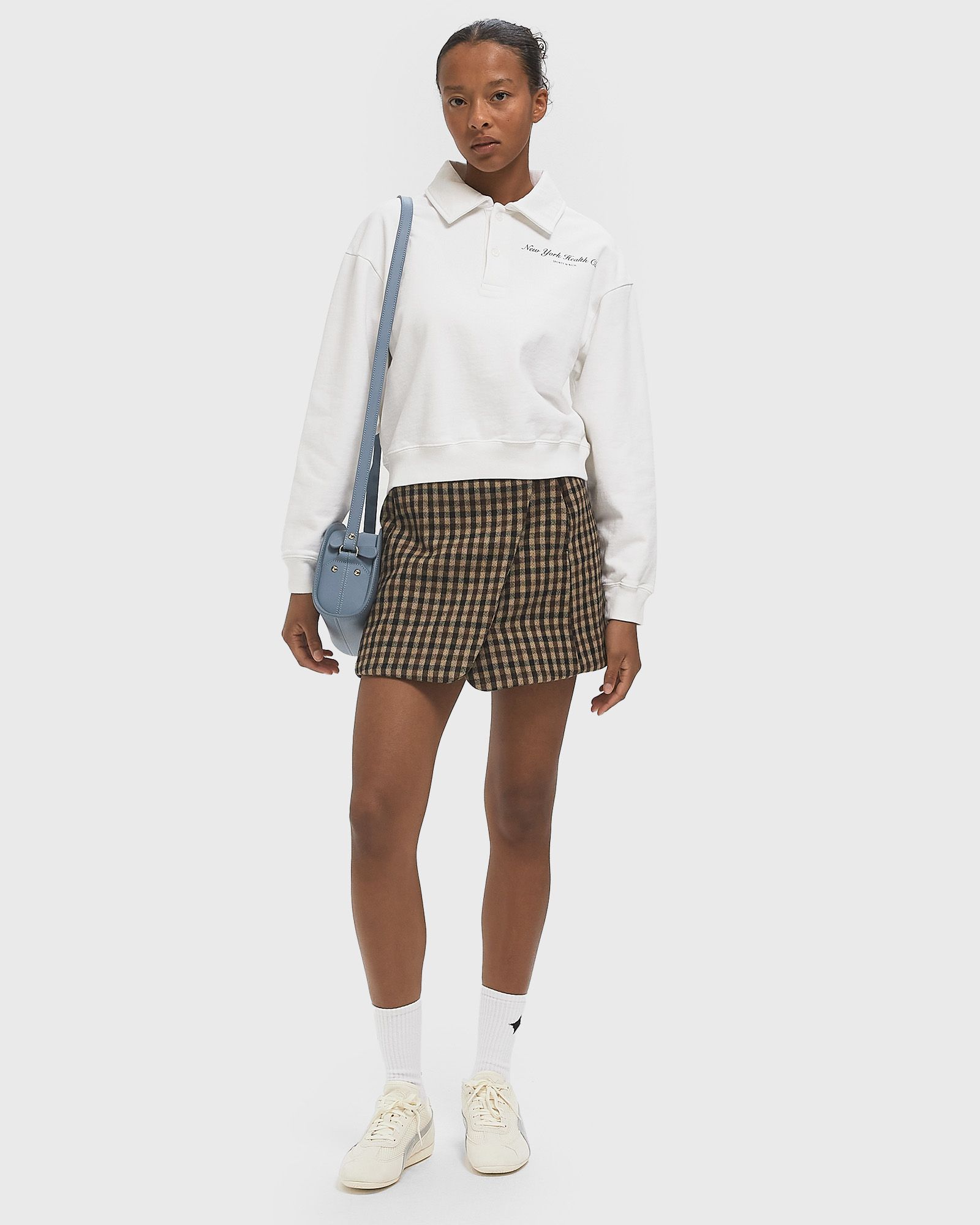 Check Wool Mix Skirt