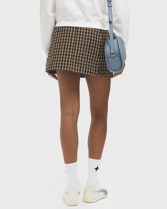Check Wool Mix Skirt