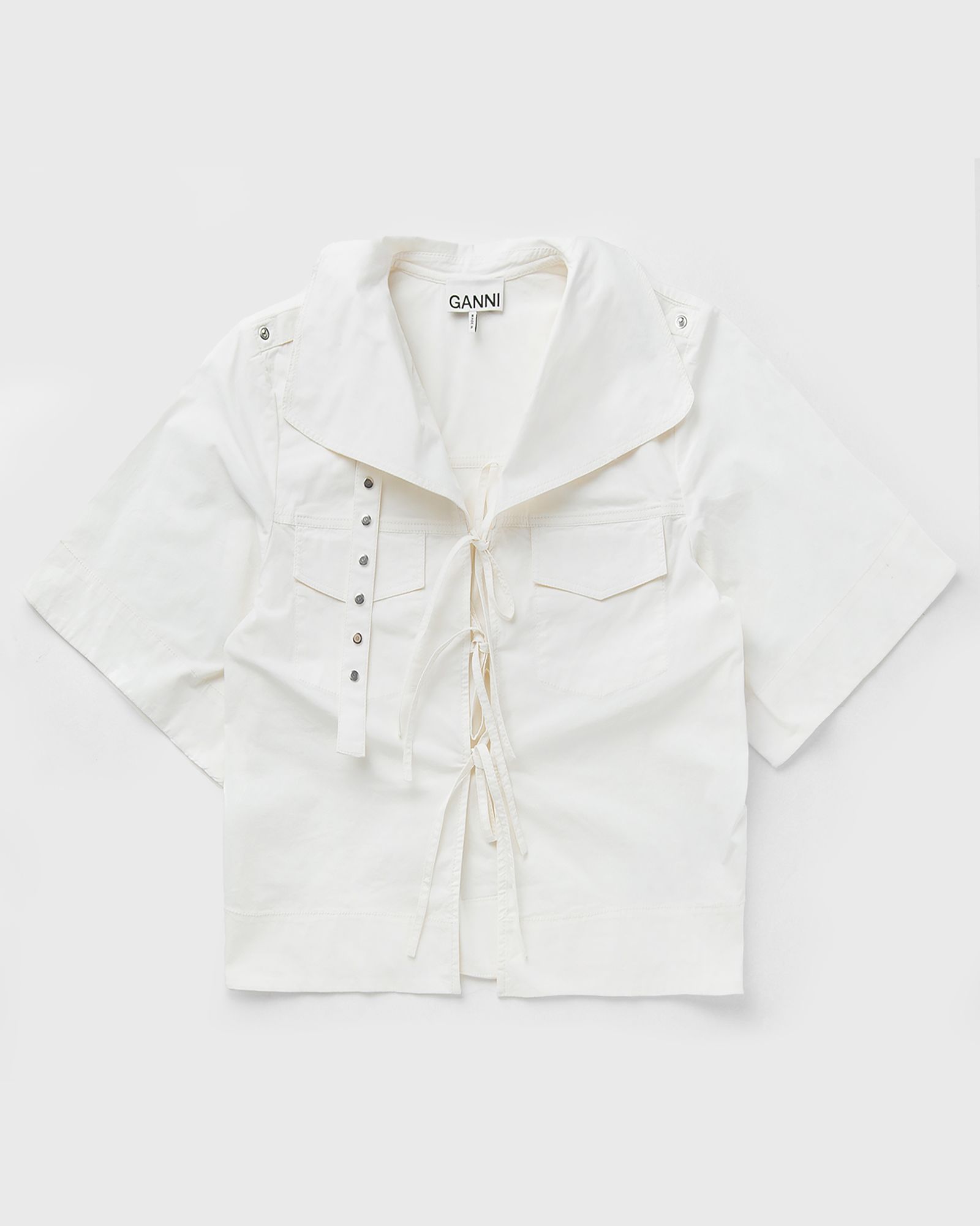 Stretch Cotton Cowl Neck Blouse