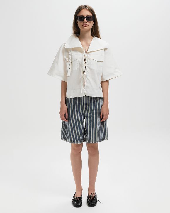 Thumbnail - Stretch Cotton Cowl Neck Blouse