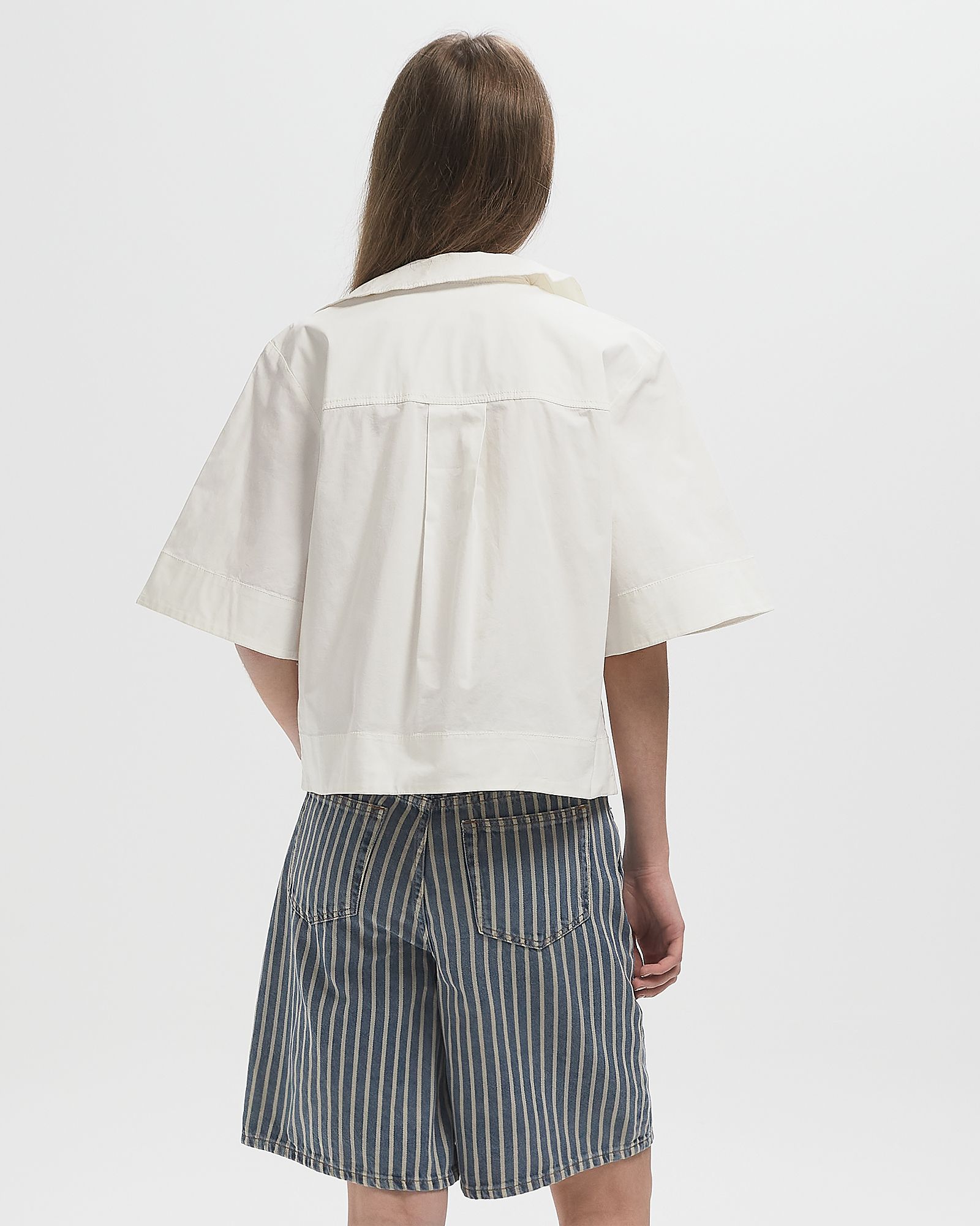 Stretch Cotton Cowl Neck Blouse