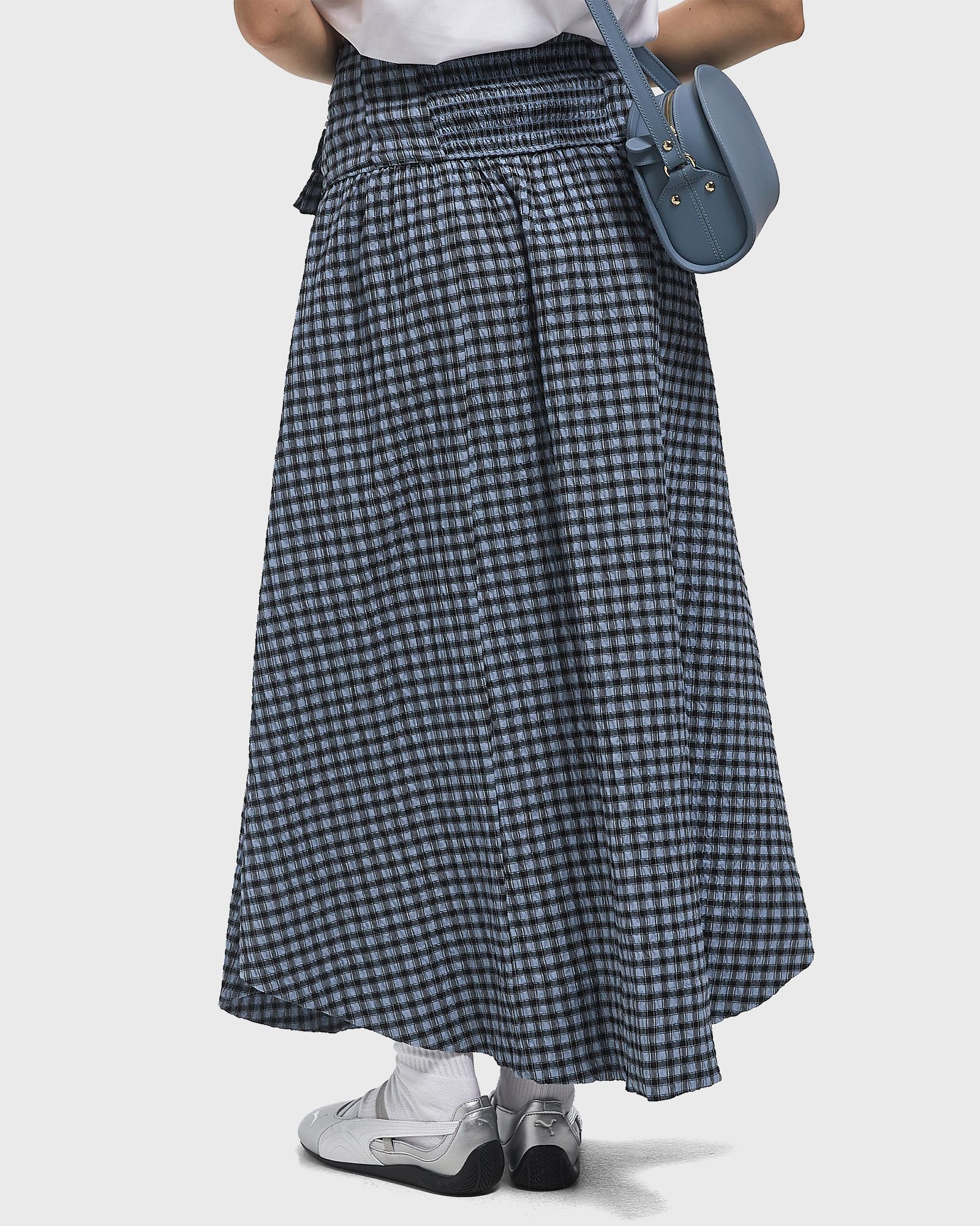 Seersucker Check Long Pocket Skirt