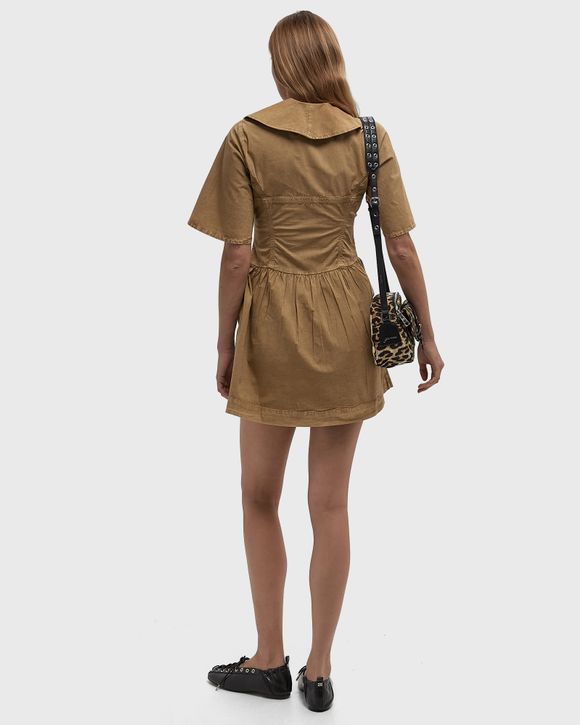 Washed Stretch Cotton Mini Dress