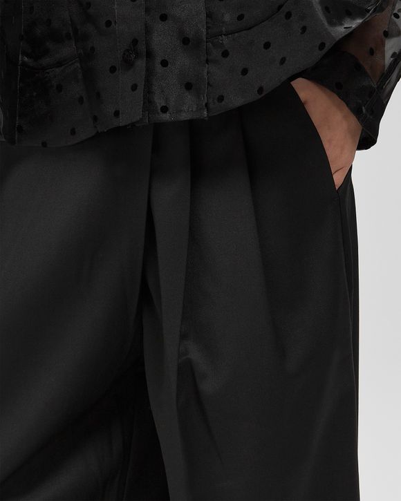 Calendered Wool  Mid Waist Pants