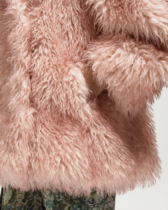 Long Pile Alternative Fur Midi Coat