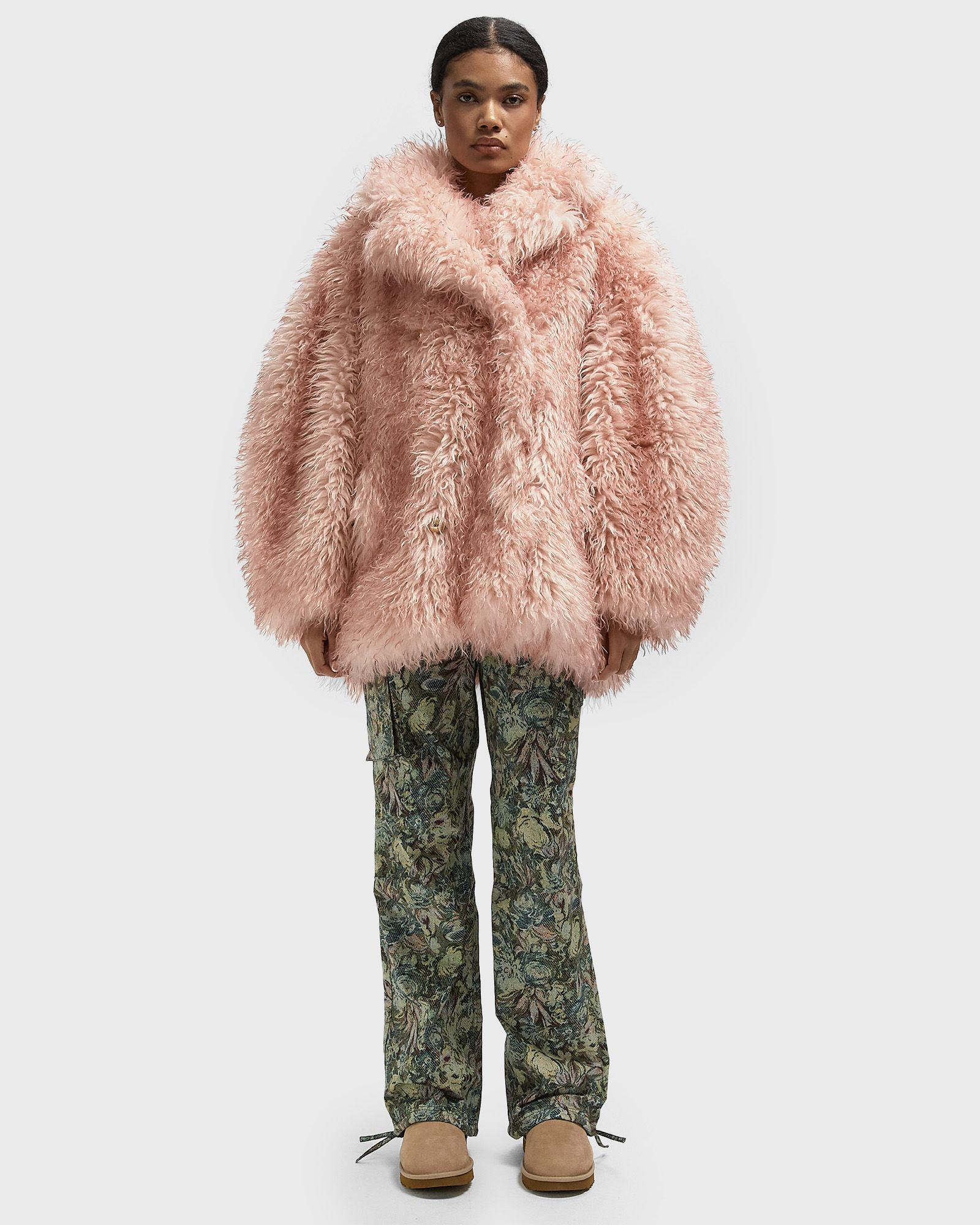 Long Pile Alternative Fur Midi Coat