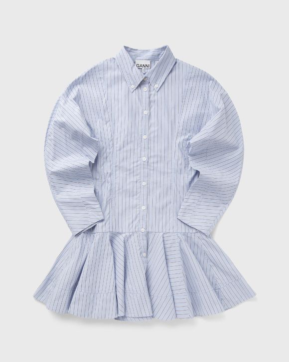 Stripe Cotton Buttoned Mini Dress