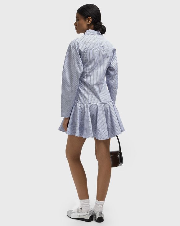 Stripe Cotton Buttoned Mini Dress