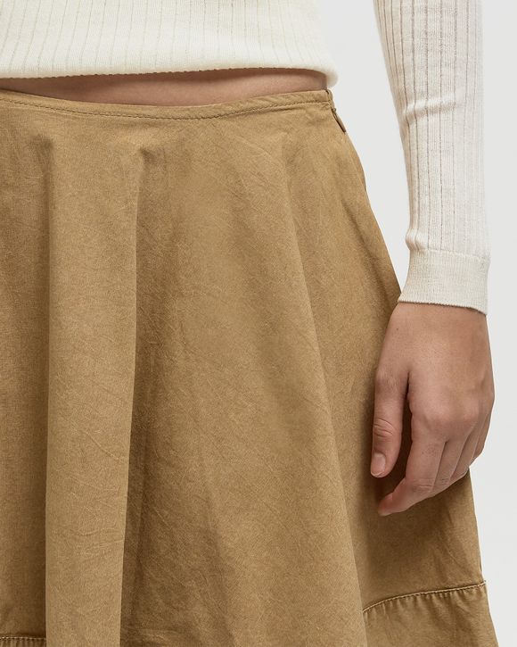 Washed Stretch Cotton Mini Circle Skirt