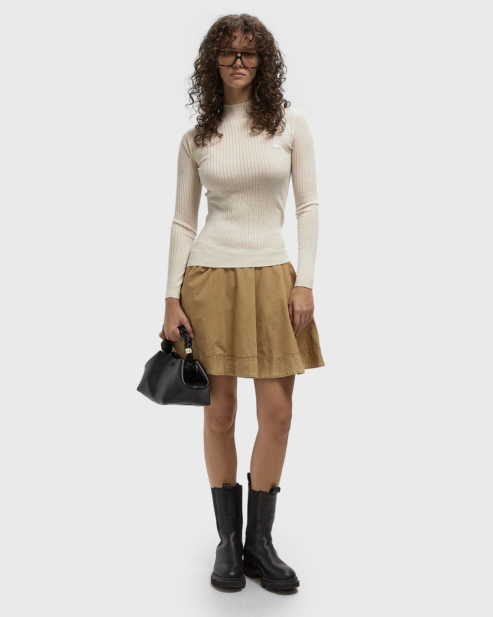 Washed Stretch Cotton Mini Circle Skirt