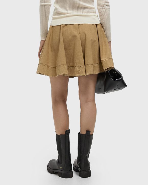 Washed Stretch Cotton Mini Circle Skirt