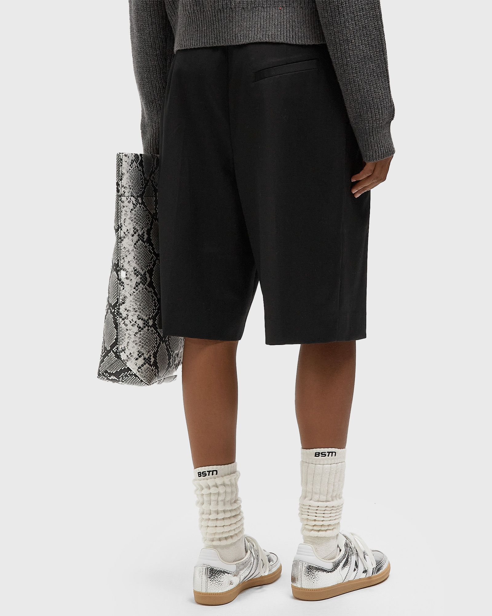 Calendered Wool Tailoring Wide Shorts