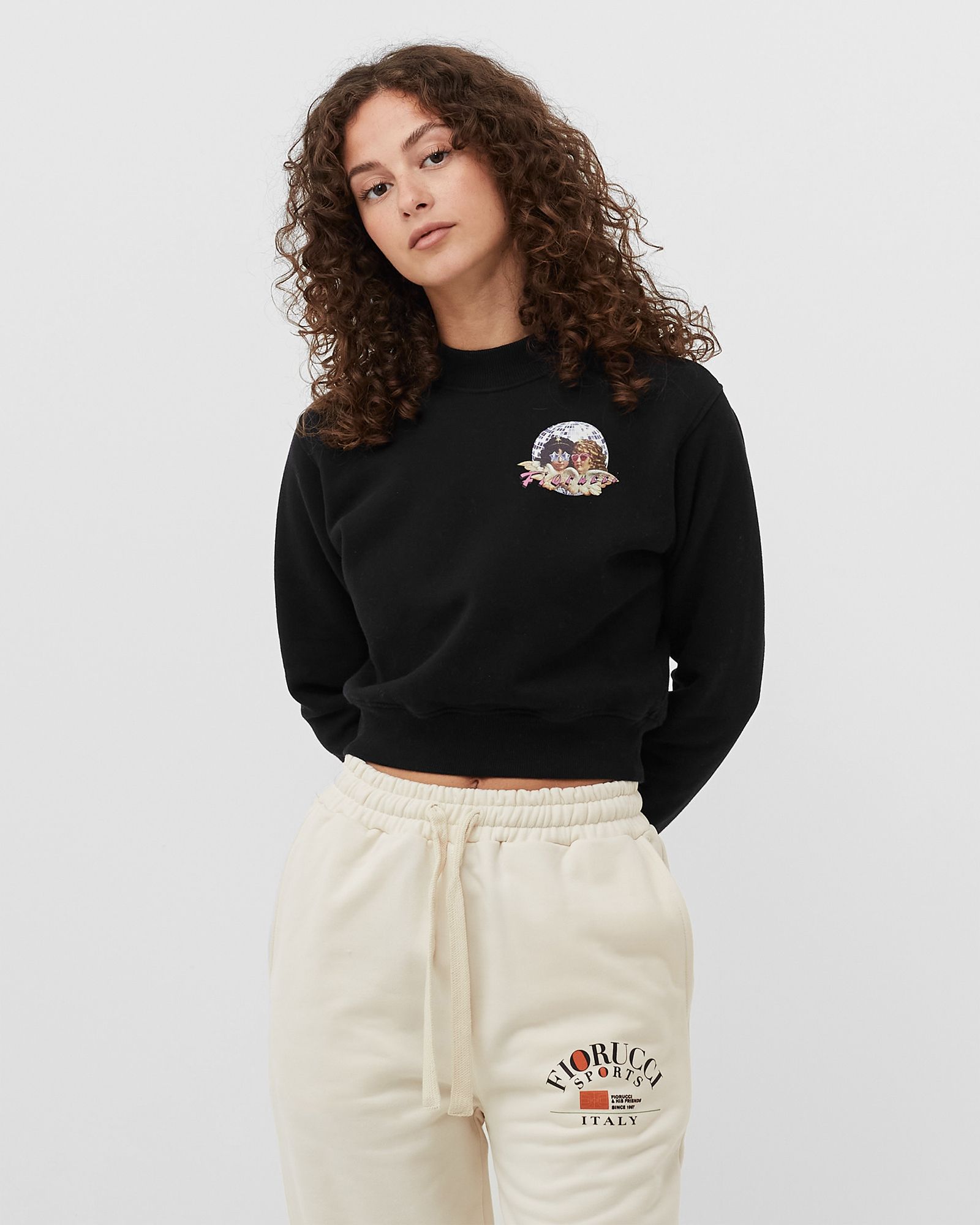 DISCO ANGELS CROPPED SWEATSHIRT