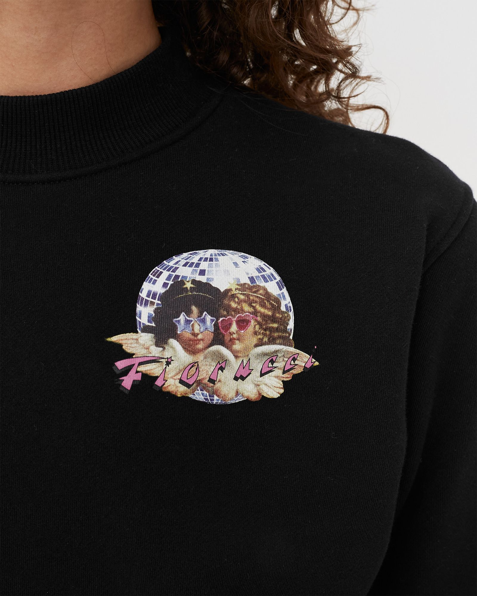 DISCO ANGELS CROPPED SWEATSHIRT